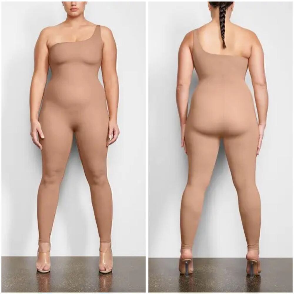 NWT Skims All in One One Shoulder Jumpsuit Nude 3XL